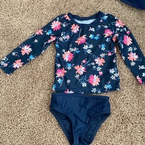 Floral print rash guard GAP bikini. Toddler size 12-18 months